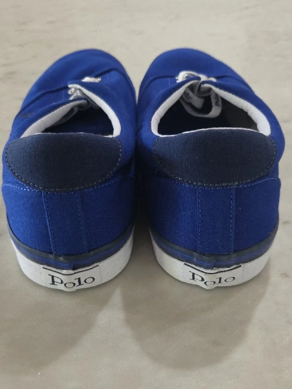 Polo by Ralph Lauren Royal Blue Canvas Low-Top Sneakers with White Trim